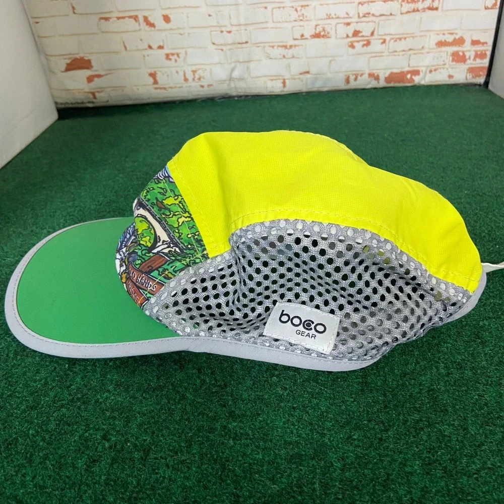 BOCO Gear Running Hat Unisex OSFM Yellow Green Heidi Garner No Hands Bridge Hat